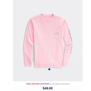 Pink XS vineyard vines pocket long sleeve